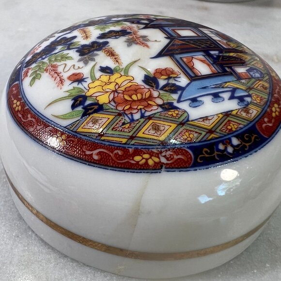 Vtg Imari Ware Japanese Porcelain Ginger Jar Phoenix Bird Motif Gold Trim READ - Picture 5 of 7